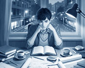 Будущий учёный за книгами